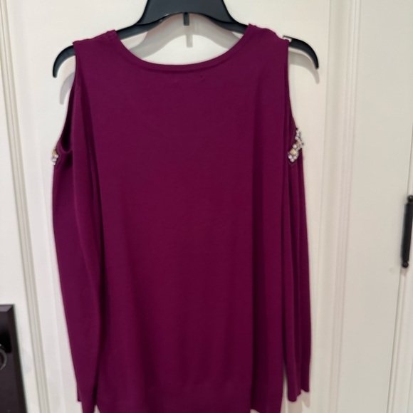 Thalia Sodi cold shoulder sweater in Plum US L - Picture 3 of 10